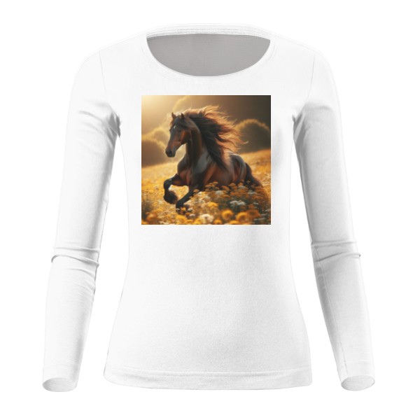 Tričko s potlačou  kôň na lúke