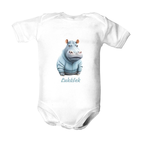 Kids' bodysuit  A  Hippo with Name