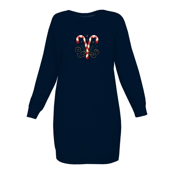 Organic Sweatshirt Women´s Dress s potiskem Candy cane 