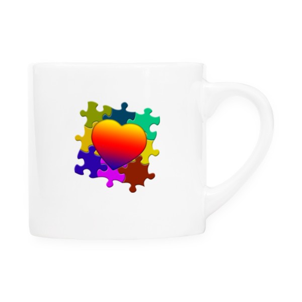 Cup espresso Heart from puzzle