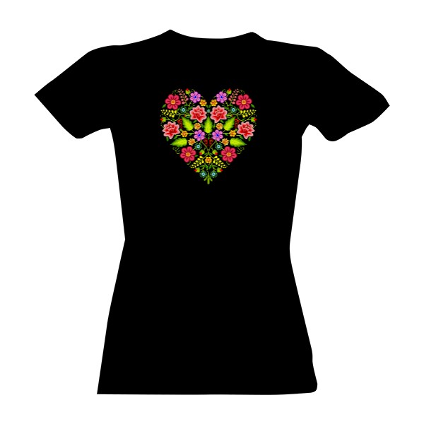 T-shirt Heart shaped folklore symbols