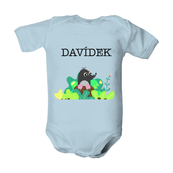 Kids' bodysuit  s potiskem Little mole in glasses