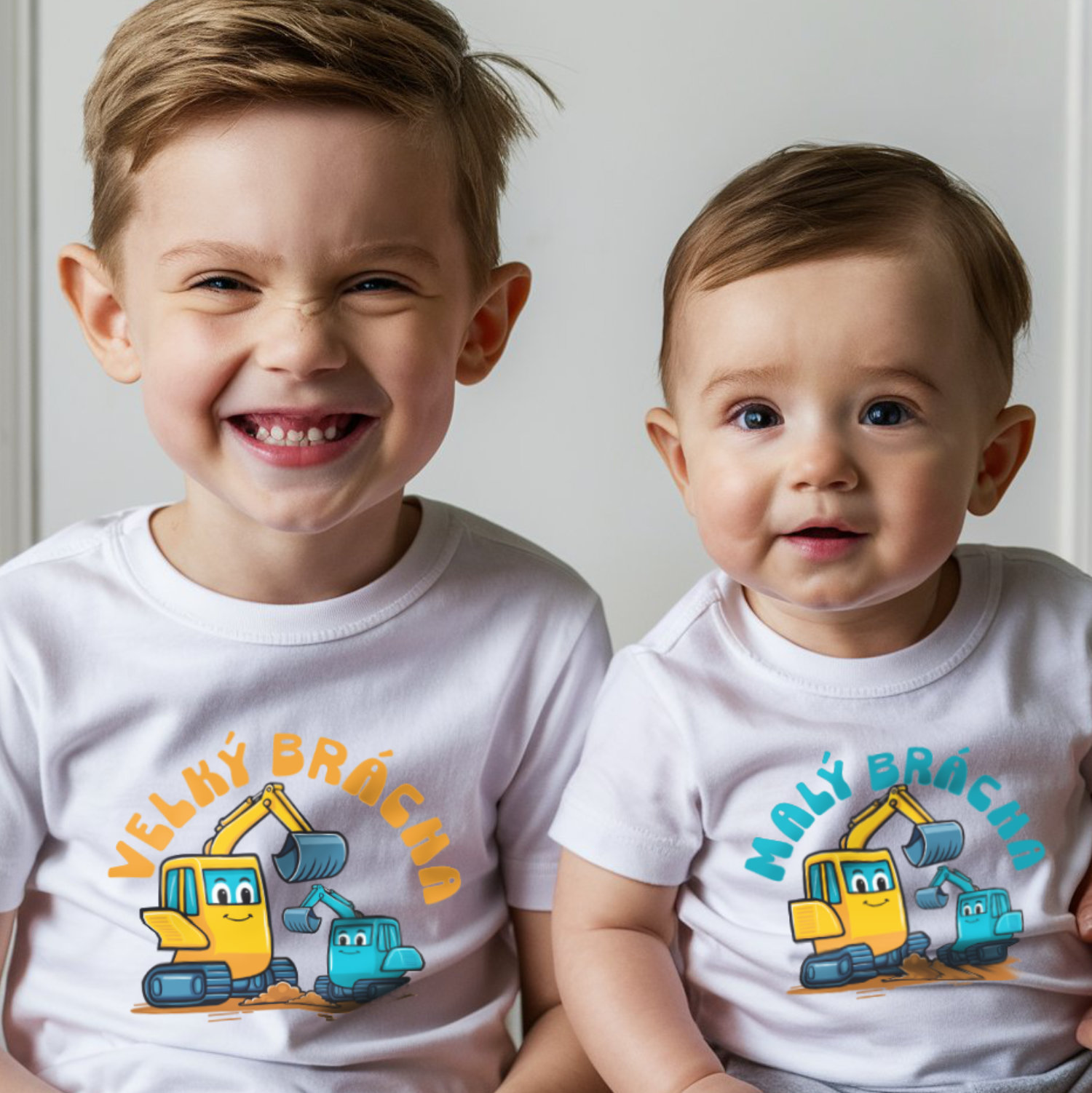 Dětské body  s potiskem Malý brácha - bagry