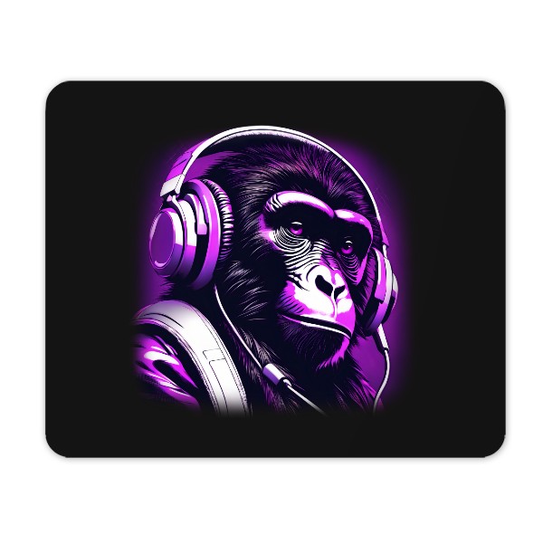 Podložka pod myš s potlačou opica s headsetom