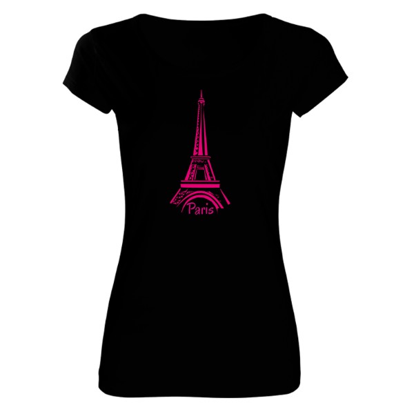 Tričko s potiskem Paris pink