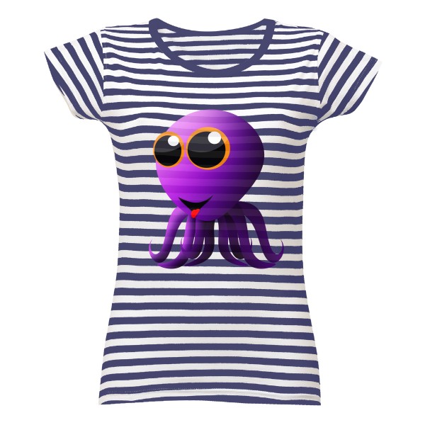 purple octopus sailor T-shirt