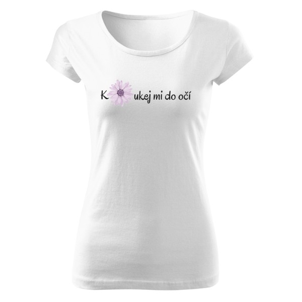 Tričko s potiskem Tričko Koukej mi do očí s květinou