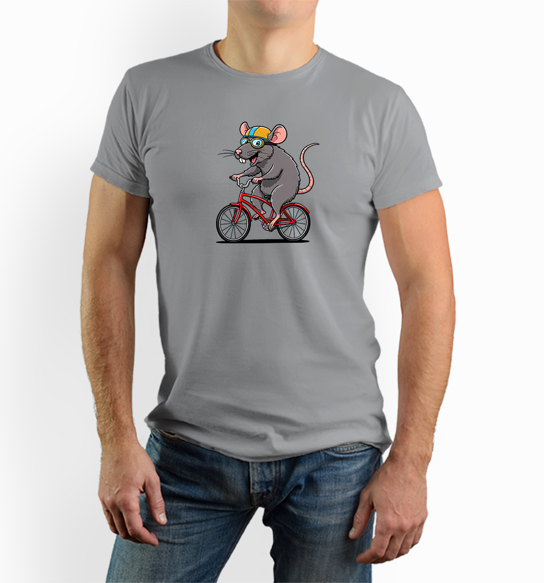 Tričko s potlačou vtipné potkan bicykel cyklista