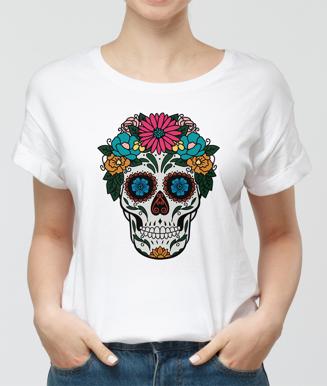 T-shirt dámské tričko s lebkou
